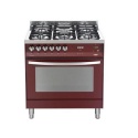 Aragaz Lofra Rainbow PRG86GVT/CI, gaz, 80x60cm, 5 arzatoare, grill electric, timer, aprindere electronica, rosu