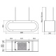 Hota design suspendata Baraldi Alexa 01ALXIS090ST80, 90 cm, 800 m3/h, sticla/inox