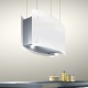 Hota design suspendata Baraldi Ideal 01IDEIS070STW80, 70 cm, 800 m3/h, sticla alba/inox