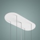 Hota design suspendata Baraldi Ideal 01IDEIS070STW80, 70 cm, 800 m3/h, sticla alba/inox