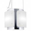 Hota design suspendata Baraldi Dessy 01DESIS040STW80, 40 cm, 800 m3/h, sticla alba/inox