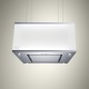 Hota design suspendata Baraldi Domina 01DOM060STG80, 60 cm, 800 m3/h, sticla alba/inox