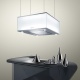 Hota design suspendata Baraldi Domina 01DOM060STG80, 60 cm, 800 m3/h, sticla alba/inox