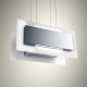 Hota design suspendata Baraldi Trisia Appesa 01TRSAP090STW80, 90 cm, 800 m3/h, sticla alba/inox