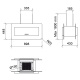 Hota design suspendata Baraldi Trisia Appesa 01TRSAP090STW80, 90 cm, 800 m3/h, sticla alba/inox