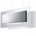Hota design suspendata Baraldi Trisia Appesa 01TRSAP090STW80, 90 cm, 800 m3/h, sticla alba/inox