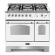Aragaz Lofra Dolcevita RBPD96MFTE/CI, 90x60cm, gaz, 5 arzatoare, grill, rotisor, timer, cuptor dublu, alb perlat