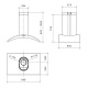 Hota design Baraldi Surf 01SUR090BL70, 90 cm, 700 m3/h, sticla neagra